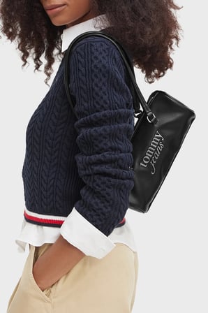 Tommy Jeans Logolu Omuz Askılı Çanta Kadın ÇANTA AW0AW19055 BDS SİYAH