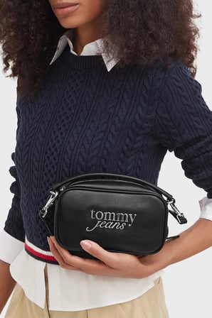 Tommy Jeans Logolu Ayarlanabilir Askılı Çanta Kadın ÇANTA AW0AW19053 BDS SİYAH
