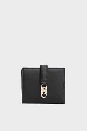 Tommy Hilfiger Logolu Çıtçıtlı ve Fermuarlı Cüzdan Kadın CÜZDAN AW0AW18934 BDS SİYAH