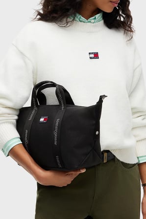Tommy Jeans Logolu Çıkartılabilir Askılı Çanta Kadın ÇANTA AW0AW19038 BDS SİYAH
