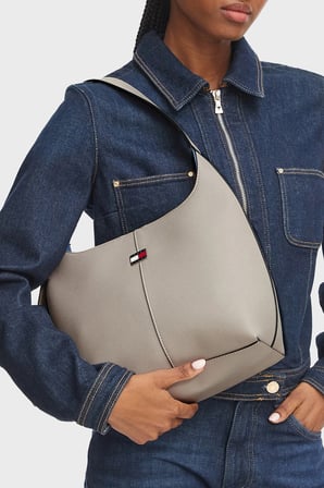 Tommy Jeans Logolu Omuz Askılı Çanta Kadın ÇANTA AW0AW19062 PKE GRİ