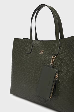 Tommy Hilfiger Logo Desenli Ayarlabilir Askılı Çanta Kadın ÇANTA AW0AW18923 MRZ KOYU YEŞİL