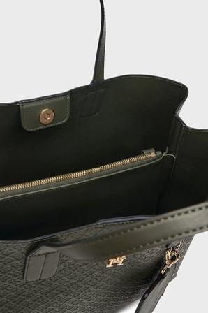 Tommy Hilfiger Logo Desenli Ayarlabilir Askılı Çanta Kadın ÇANTA AW0AW18923 MRZ KOYU YEŞİL