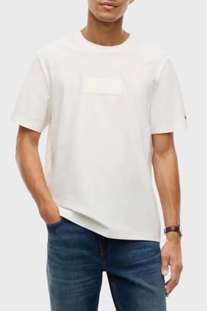 Tommy Hilfiger Logolu Regular Fit Pamuklu Örme Kumaş T Shirt Erkek T SHİRT MW0MW44888 Z00 AÇIK BEJ