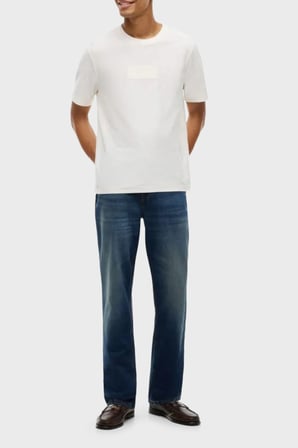 Tommy Hilfiger Logolu Regular Fit Pamuklu Örme Kumaş T Shirt Erkek T SHİRT MW0MW44888 Z00 AÇIK BEJ
