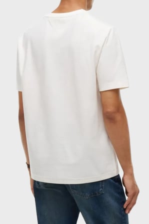 Tommy Hilfiger Logolu Regular Fit Pamuklu Örme Kumaş T Shirt Erkek T SHİRT MW0MW44888 Z00 AÇIK BEJ