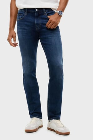 Tommy Jeans Pamuklu Slim Fit Normal Bel Dar Paça Jeans Erkek KOT PANTOLON DM0DM23479 1BK MAVİ