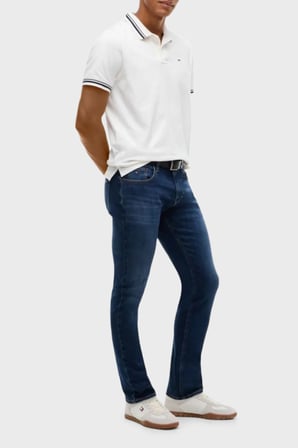 Tommy Jeans Pamuklu Slim Fit Normal Bel Dar Paça Jeans Erkek KOT PANTOLON DM0DM23479 1BK MAVİ