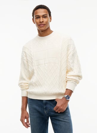 Tommy Jeans Kazak, L, Krem