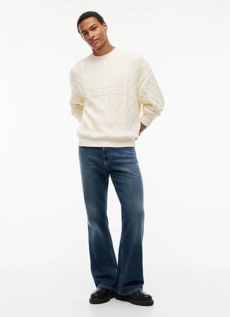 Tommy Jeans Kazak, L, Krem