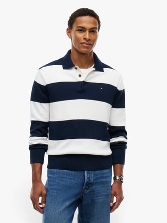 TJM SLIM ESSENTIAL POLO SWTR EXT Erkek Mavi Sweatshirt - DM0DM20304