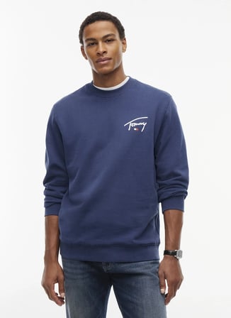 Tommy Jeans Lacivert Erkek Sweatshirt DM0DM23589DB7 TJM REG ENTRY SIGNAT