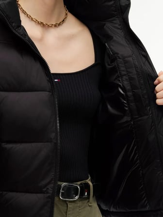 TOMMY HILFIGER Kadın Marka Logolu Günlük Kullanıma Uygun Siyah Mont DW0DW23409 BDS