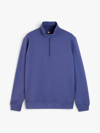 TJM REG FLEECE QZ MOCK NCK EXT Erkek Mavi Sweatshirt - DM0DM20339