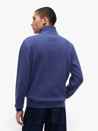 TJM REG FLEECE QZ MOCK NCK EXT Erkek Mavi Sweatshirt - DM0DM20339