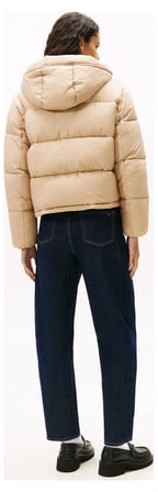 TOMMY HILFIGER Kadın Marka Logolu Günlük Kullanıma Uygun Bej Mont DW0DW21625 AB5