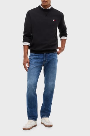 Tommy Jeans Pamuklu Straight Fit Normal Bel Jeans Erkek KOT PANTOLON DM0DM23687 1BK MAVİ