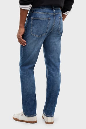 Tommy Jeans Pamuklu Straight Fit Normal Bel Jeans Erkek KOT PANTOLON DM0DM23687 1BK MAVİ