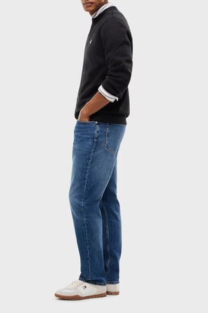 Tommy Jeans Pamuklu Straight Fit Normal Bel Jeans Erkek KOT PANTOLON DM0DM23687 1BK MAVİ