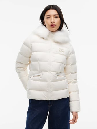 TOMMY HILFIGER Kadın Marka Logolu Günlük Kullanıma Uygun BBeyazZ Mont DW0DW23409 YBH