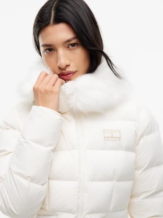 TOMMY HILFIGER Kadın Marka Logolu Günlük Kullanıma Uygun BBeyazZ Mont DW0DW23409 YBH