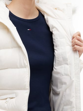 TOMMY HILFIGER Kadın Marka Logolu Günlük Kullanıma Uygun BBeyazZ Mont DW0DW23409 YBH
