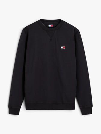 TJM REG BADGE CREW EXT Erkek Siyah Sweatshirt - DM0DM23607