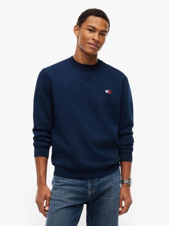 TJM REG BADGE CREW EXT Erkek Mavi Sweatshirt - DM0DM23607