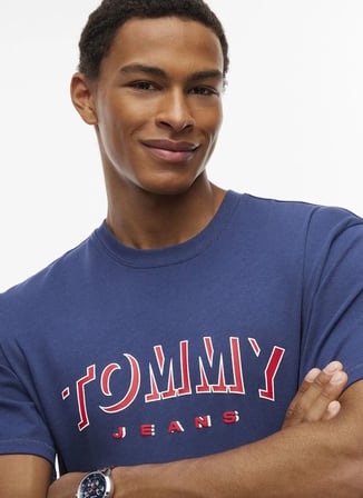 Tommy Jeans Lacivert Erkek T-Shirt DM0DM23602DB7 TJM RLX DNA PLAY TEE