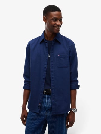 TJM REG FLANNEL SHIRT EXT Erkek Mavi UK Gömlek - DM0DM23529