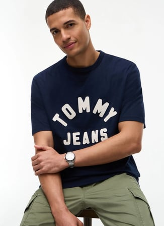 Tommy Jeans T-Shirt, L, Koyu Mavi