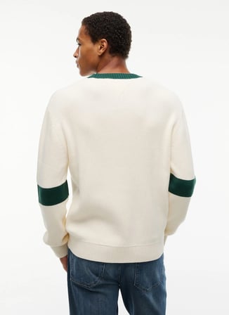 Tommy Jeans Kazak, L, Krem