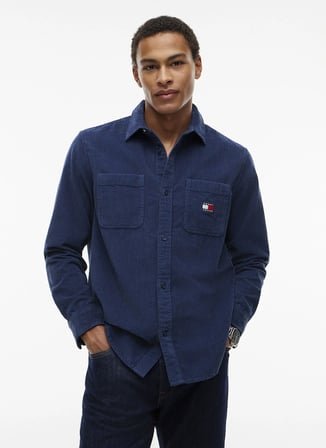 Tommy Jeans Lacivert Erkek Gömlek DM0DM23705DB7 TJM RLX CORDUROY SHI