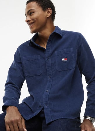 Tommy Jeans Lacivert Erkek Gömlek DM0DM23705DB7 TJM RLX CORDUROY SHI
