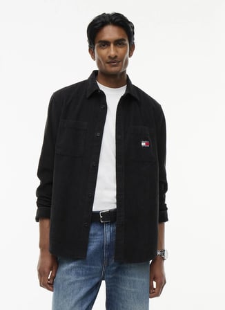 Tommy Jeans Siyah Erkek Gömlek DM0DM23705BDS TJM RLX CORDUROY SHI