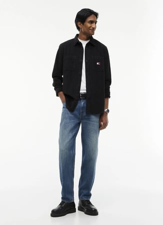 Tommy Jeans Siyah Erkek Gömlek DM0DM23705BDS TJM RLX CORDUROY SHI