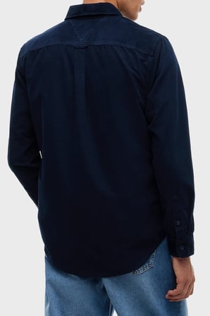Tommy Jeans Logolu Pamuklu Regular Fit Düğmeli Yaka Gömlek Erkek GÖMLEK DM0DM23517 C1G LACİVERT