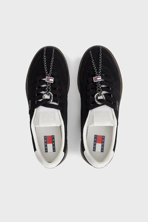 Tommy Jeans Logolu Süet Deri Sneaker Ayakkabı Kadın AYAKKABI EN0EN03122 BDS SİYAH