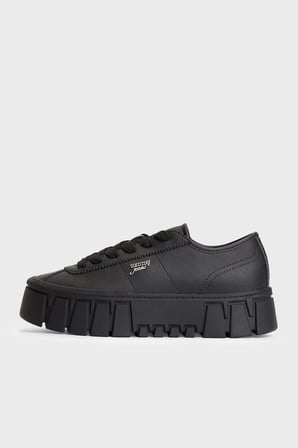 Tommy Jeans Hakiki Deri Sneaker Ayakkabı Kadın AYAKKABI EN0EN03165 BDS SİYAH