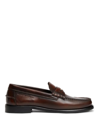 Tommy Hilfiger Kahverengi Erkek Klasik Ayakkabı HILFIGER BRUSHED LEATHER LOAFER