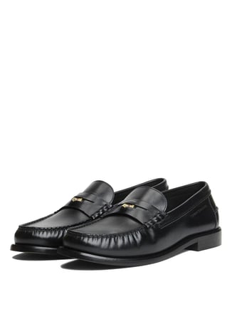 Tommy Hilfiger Siyah Erkek Klasik Ayakkabı HILFIGER BRUSHED LEATHER LOAFER