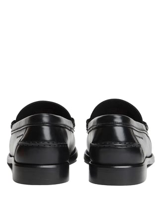 Tommy Hilfiger Siyah Erkek Klasik Ayakkabı HILFIGER BRUSHED LEATHER LOAFER