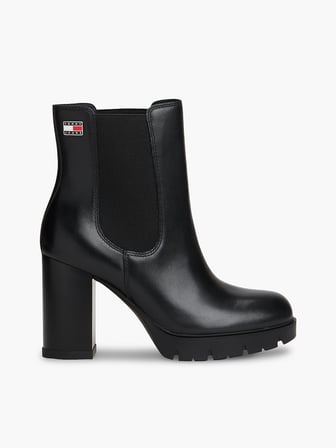 TOMMY HILFIGER Kadın Marka Bayrak Logolu Chelsea Modeli Bağcıksız Topuklu Şık Görünüşlü Siyah Bot & Bootie EN0EN03112 BDS