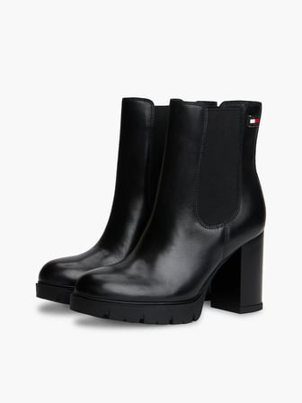 TOMMY HILFIGER Kadın Marka Bayrak Logolu Chelsea Modeli Bağcıksız Topuklu Şık Görünüşlü Siyah Bot & Bootie EN0EN03112 BDS