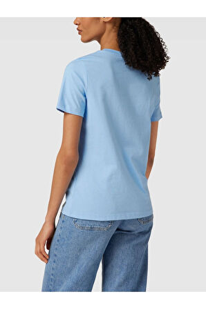 Kadın Pamuklu Yuvarlak Yaka Marka Logolu T-Shirt