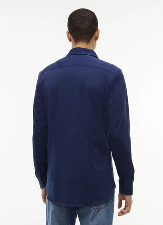 Tommy Hilfiger MW0MW46678DCC_PERFORMANCE INTERLOC Lacivert Erkek Gömlek