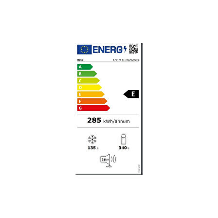 Beko 670475 Eı E Enerji Sınıfı 475 lt No Frost Buzdolabı