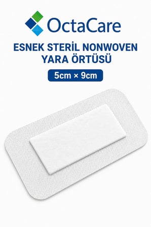 Octacare Esnek Steril Nonwoven Yara Örtüsü 5cm×9cm (100 Adet)