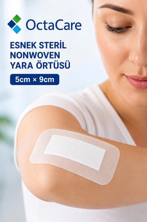 Octacare Esnek Steril Nonwoven Yara Örtüsü 5cm×9cm (100 Adet)
