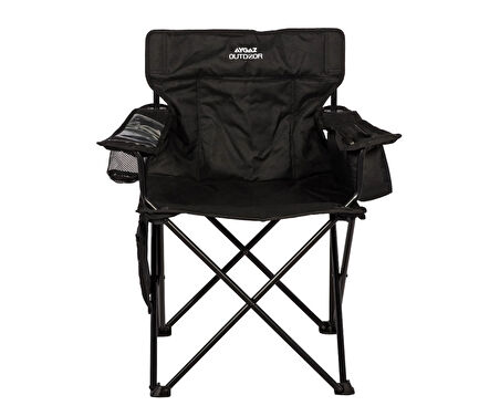 Aygaz Outdoor Siyah 100Kg Çelik Katlanır Kamp Sandalyesi
